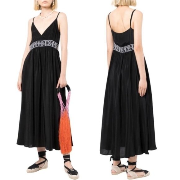 SOLID & Striped The Ariel Midi Maxi Sleeveless Embroidered Dress Size Small NEW - Picture 3 of 10